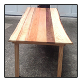 Unfinished Mixed Species Dining Table with Live Edge